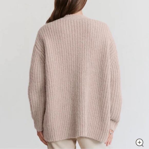 NWT Jenni Kayne (M) Oversized Taupe/Tan Wool Blend Cocoon Knit Cardigan $345 - Picture 4 of 12